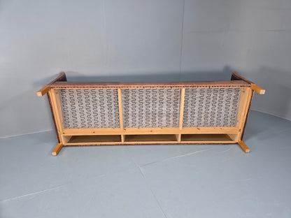 Retro Three Seater Sofa Brown Leather Danish Mid Century Design 70s EB10106 M3SS9