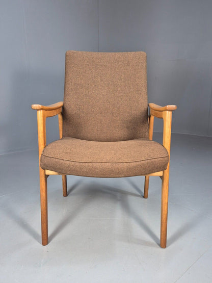 Vintage Danish Elbow Chair Green Wool Oak Frame Hong Stolefabrik MCM EB8485 MDIN - UKDK FURNITURE