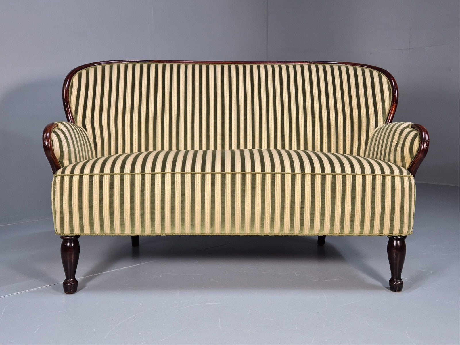 Antique Danish Gold and Green Mahogany Sofa 1900s EB9663 V2SS - UKDK FURNITURE