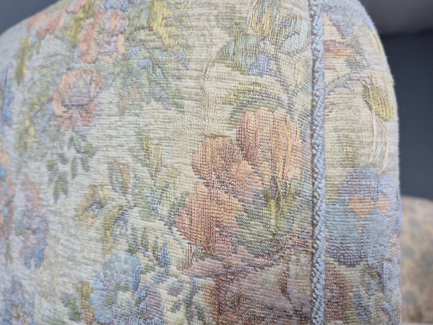 Vintage Two Seater Danish Curved Banana Sofa 1930s Art Deco Floral EB10795 V2SS8