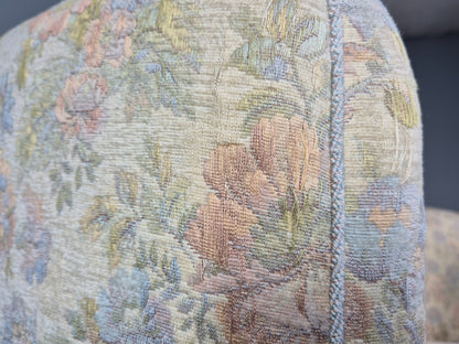 Vintage Two Seater Danish Curved Banana Sofa 1930s Art Deco Floral EB10795 V2SS8