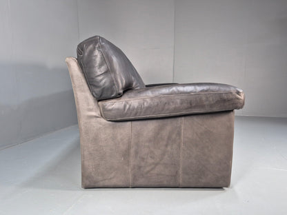 Vintage Two Seat Settee 1980s Danish Black Leather Retro EB10109 M2SS8