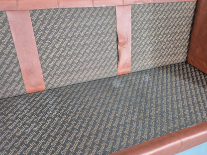 Vintage Stouby 3 Seat Sofa Reddy Brown Leather Mid Century Retro EB10528 M3SS10