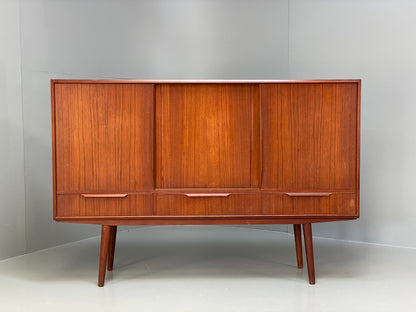 Vintage 1950s Danish Teak Highboard With Shelving Drawers EB8802 MWOO - UKDK FURNITURE