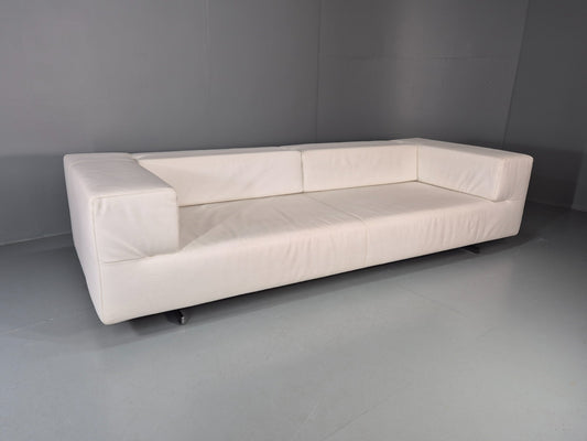 Frighetto Four Seater Settee White Leather Modern Design  EB10626 M4SS0