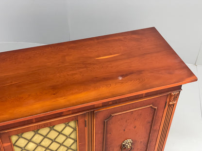 Vintage Regency Style Sideboard 1960s Cherry Wood Shelving Brass EB11505 MWOO12