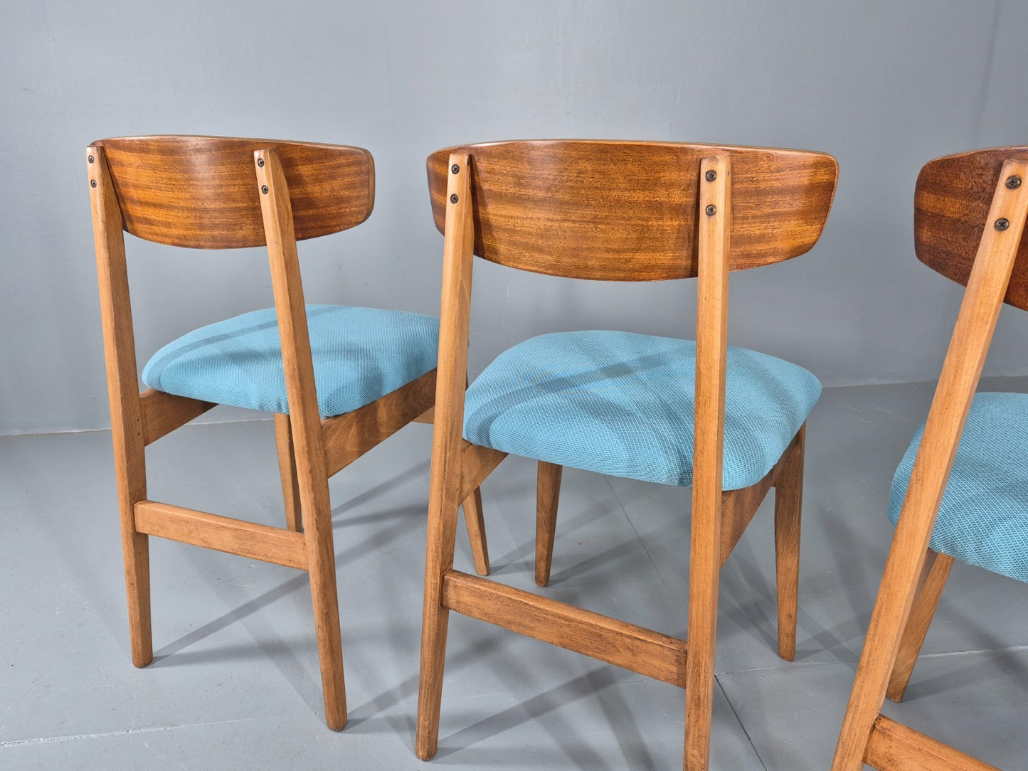 3 Vintage Dining Chairs MId Century Design New Seats 1960s Retro  EB11936 MDIN7