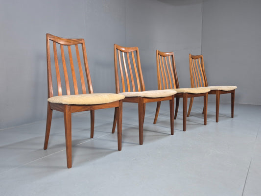 Vintage G Plan Fresco Dining Chairs 4 Teak Cream Seats 1970s Retro EB10206 MDIN1