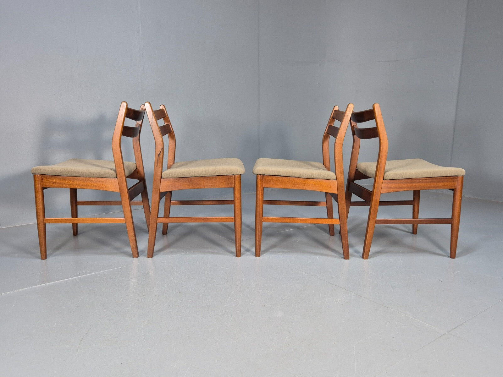 4 Danish Style Teak Dining Chairs Mid Century 1960s Retro MCM EB9694 MDIN - UKDK FURNITURE
