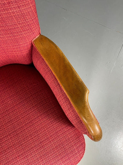 Vintage Danish Lounge Chair Red Slagelese Mobler Retro MCM EB6777 MNOR - UKDK FURNITURE