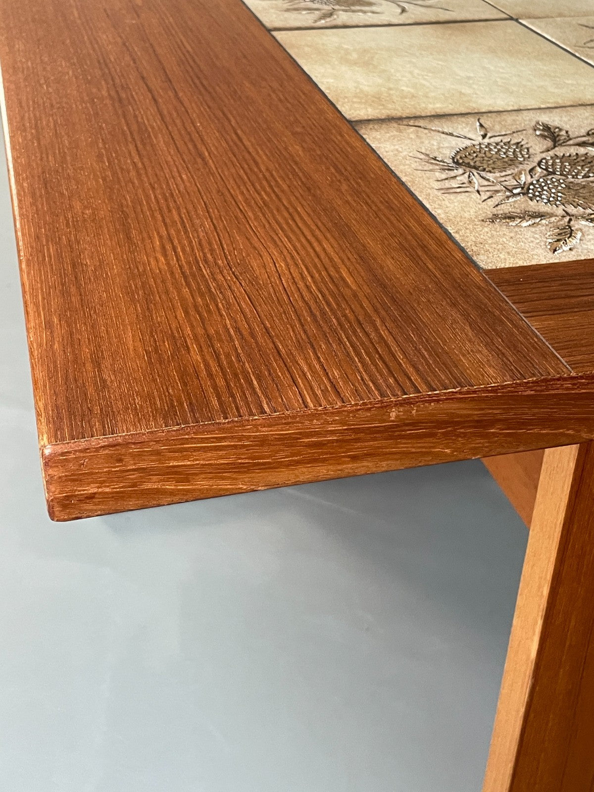 Vintage Teak Dining Table Tile Topped Danish Drop Leaf 1980s EB11563 MWOO11