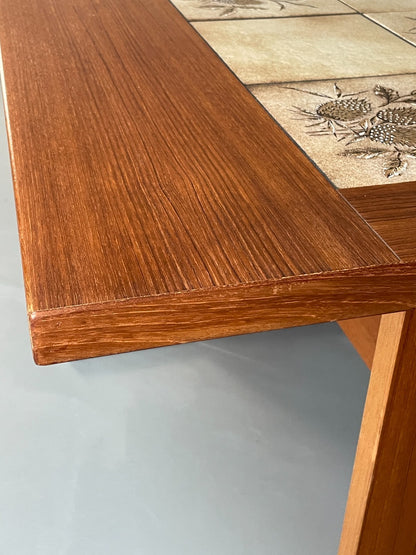 Vintage Teak Dining Table Tile Topped Danish Drop Leaf 1980s EB11563 MWOO11