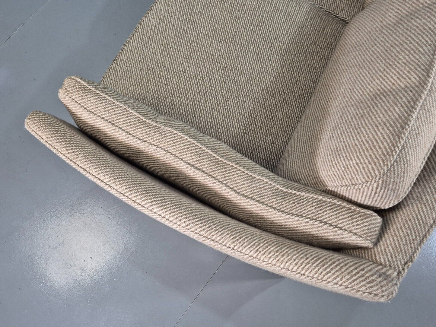 Vintage Danish 3 Seat Sofa Beige Wool Legged Frame 1980s Retro MCM EB7792 M3SS - UKDK FURNITURE