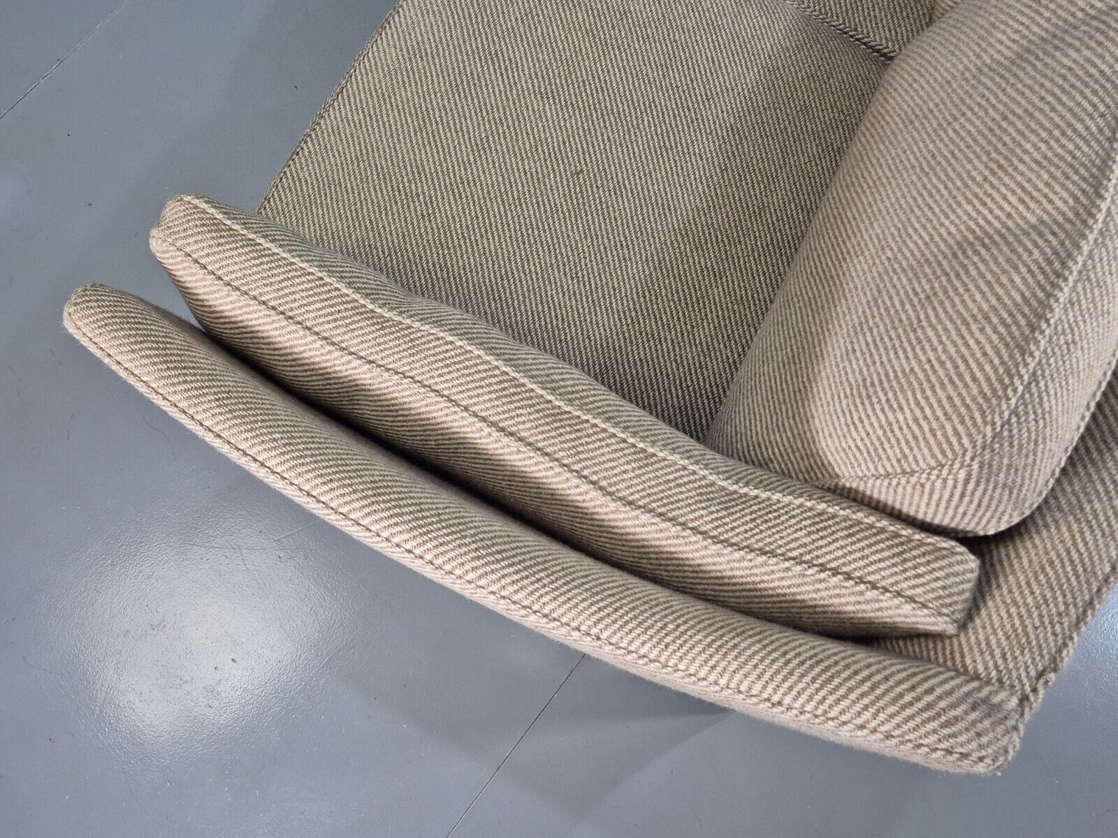 Vintage Danish 3 Seat Sofa Beige Wool Legged Frame 1980s Retro MCM EB7792 M3SS - UKDK FURNITURE