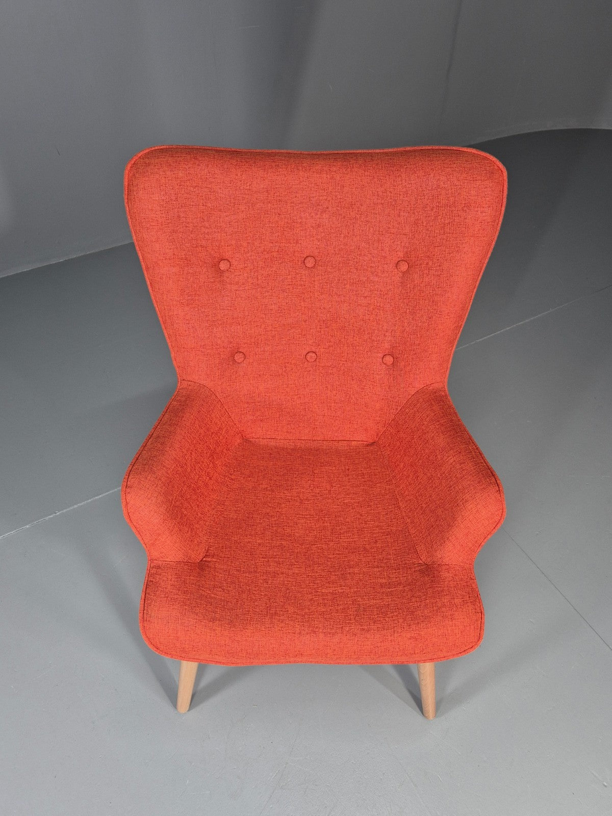 Mid Century Modern Style Lounge Chair Orange Chenille Modern EB11481 MNOR3