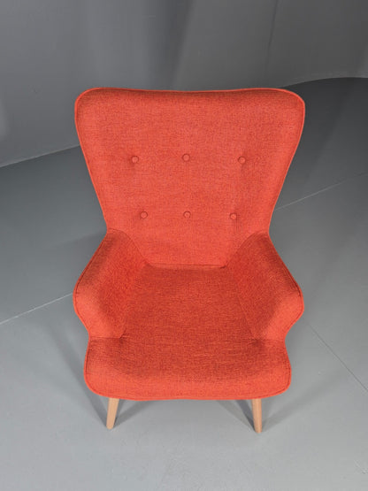 Mid Century Modern Style Lounge Chair Orange Chenille Modern EB11481 MNOR3