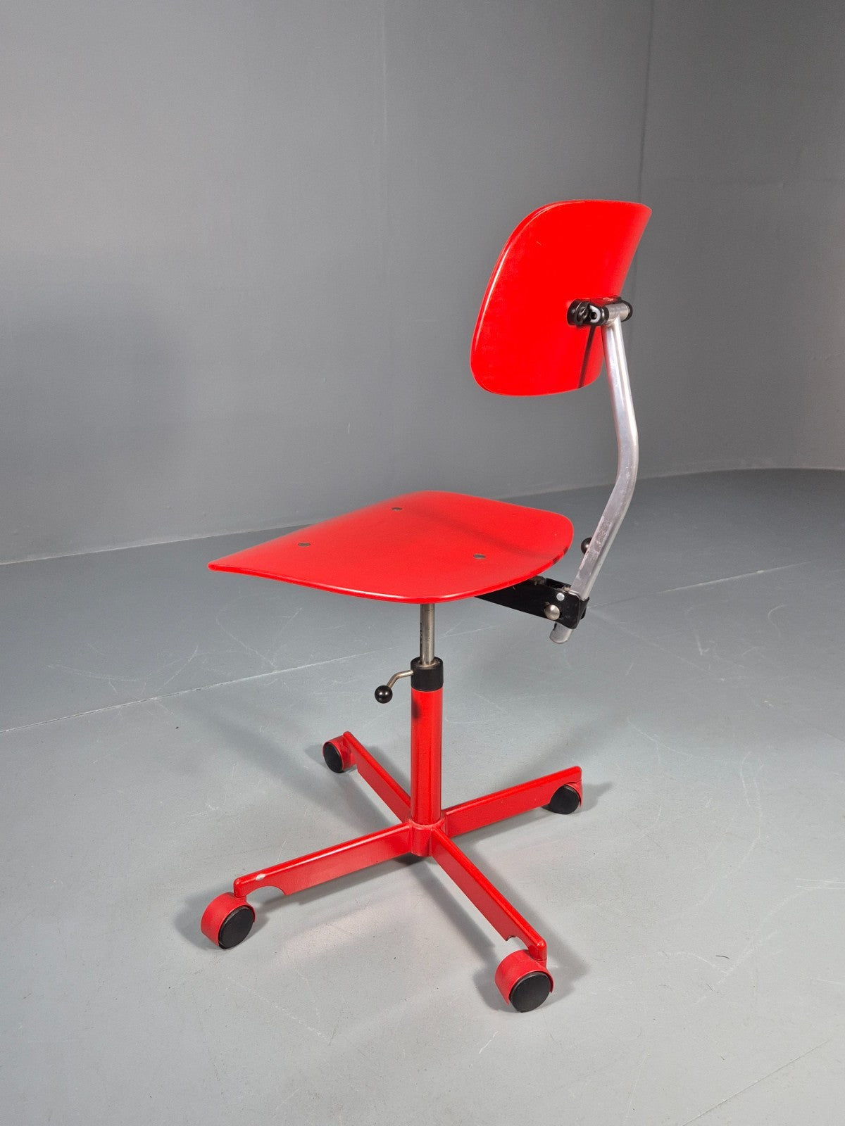 1960s Kevi Task Desk Chair Jorgen Rasmussen MCM Danish Retro Red EB10808 MSWI6