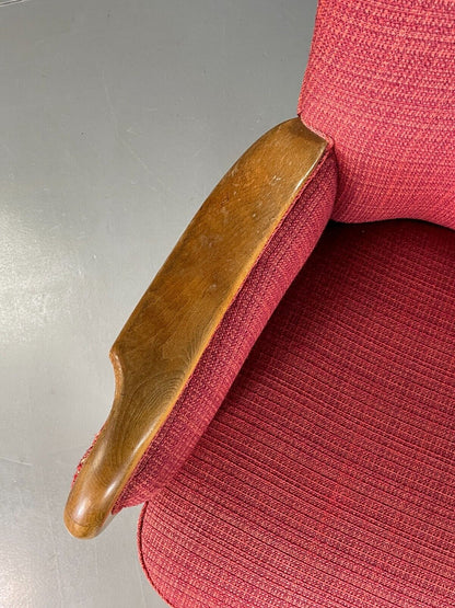 Vintage Danish Lounge Chair Red Slagelese Mobler Retro MCM EB6777 MNOR - UKDK FURNITURE
