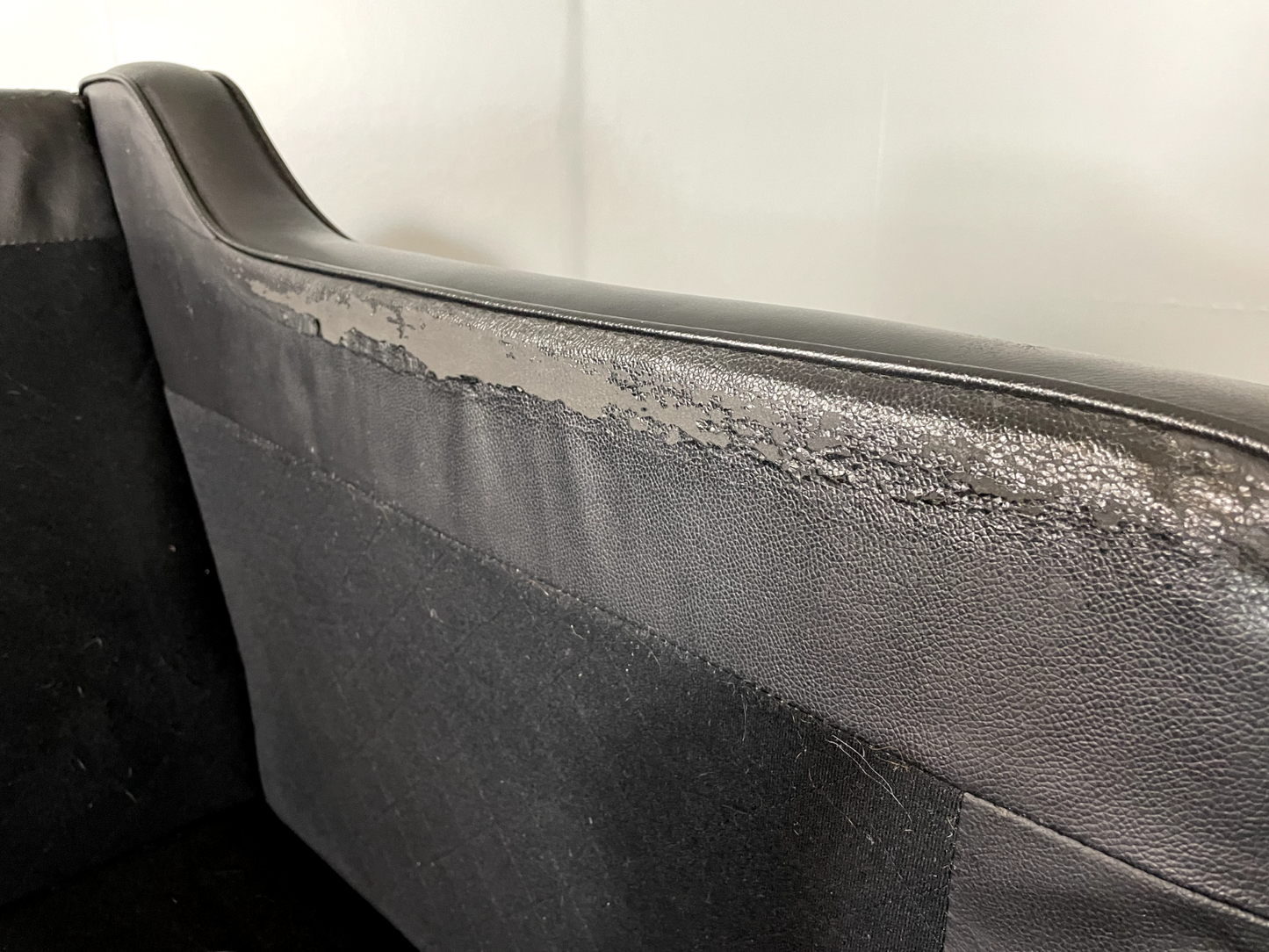 Three Seater Leather Sofa Black Vintage Danish Mogensen MCM Retro EB5864 M3SS12