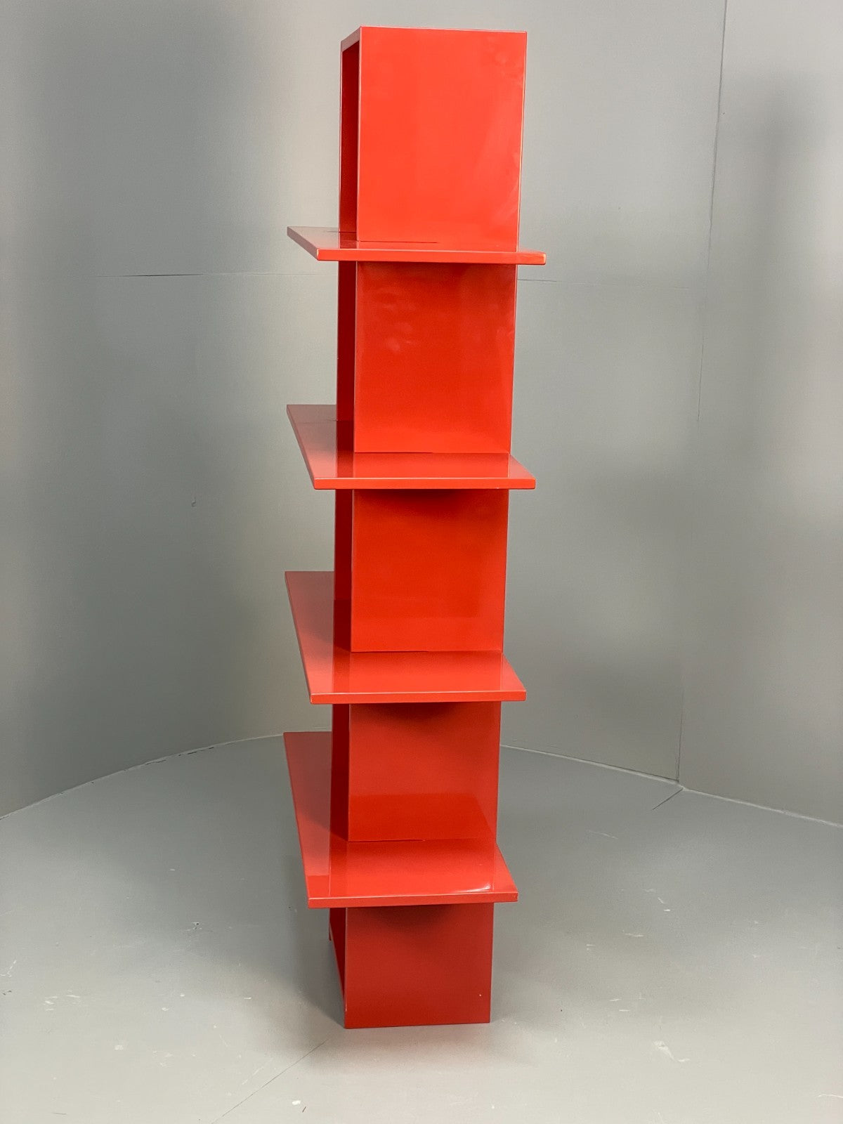 Red Bookcase Vinyl Storage - Postmodern 1980s Italian Style Gloss EB10950 MWOO1