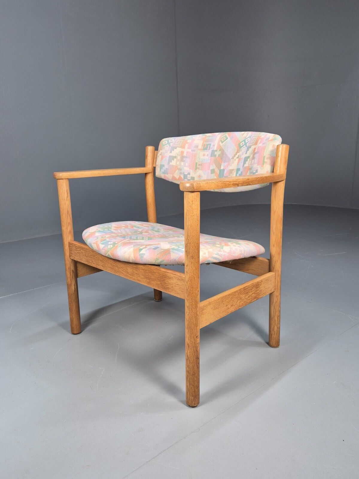 Vintage Danish Elbow Chair Oak Frame FDB Mobler Jorgan Baekmark MCM EB8896 VDIN - UKDK FURNITURE