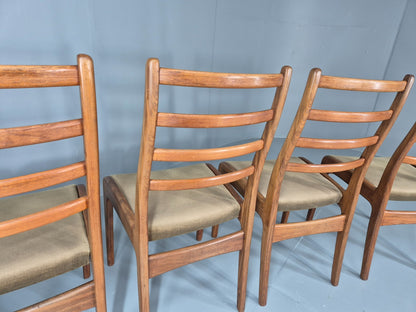4 Vintage G Plan Dining Chairs Teak Ladder Back Frames Green Retro EB11836 MDIN9