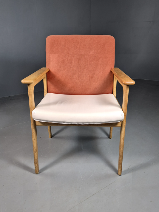Vintage Danish Elbow Chair Oak Frame Odense Mobler Retro MCM EB6983 MNOR - UKDK FURNITURE