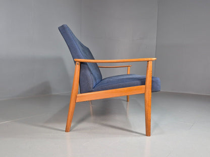 Vintage Swedish 2 Seat Sofa Blue Teak Frame 1960s Retro MCM EB7752 M3SS - UKDK FURNITURE