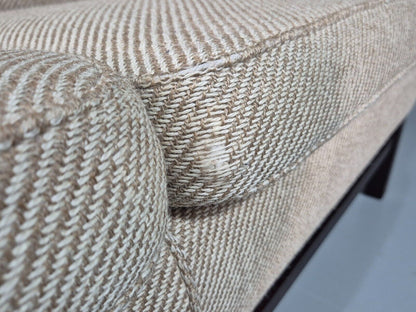 Vintage Danish 3 Seat Sofa Beige Wool Legged Frame 1980s Retro MCM EB7792 M3SS - UKDK FURNITURE