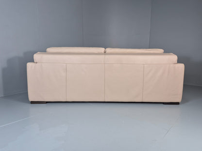 Vintage Natuzzi 2 Seat Sofa Cream Leather Modern Design EB11650 M2SS13