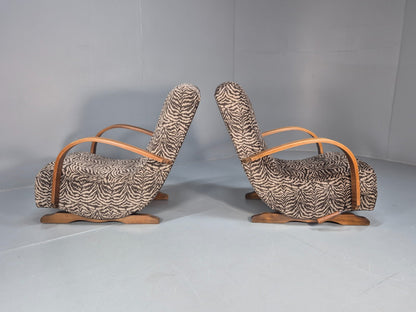 2 Art Deco Rocking Chairs New Zebra Pattern Upholstery Vintage 1940 EB10921 VCAR6
