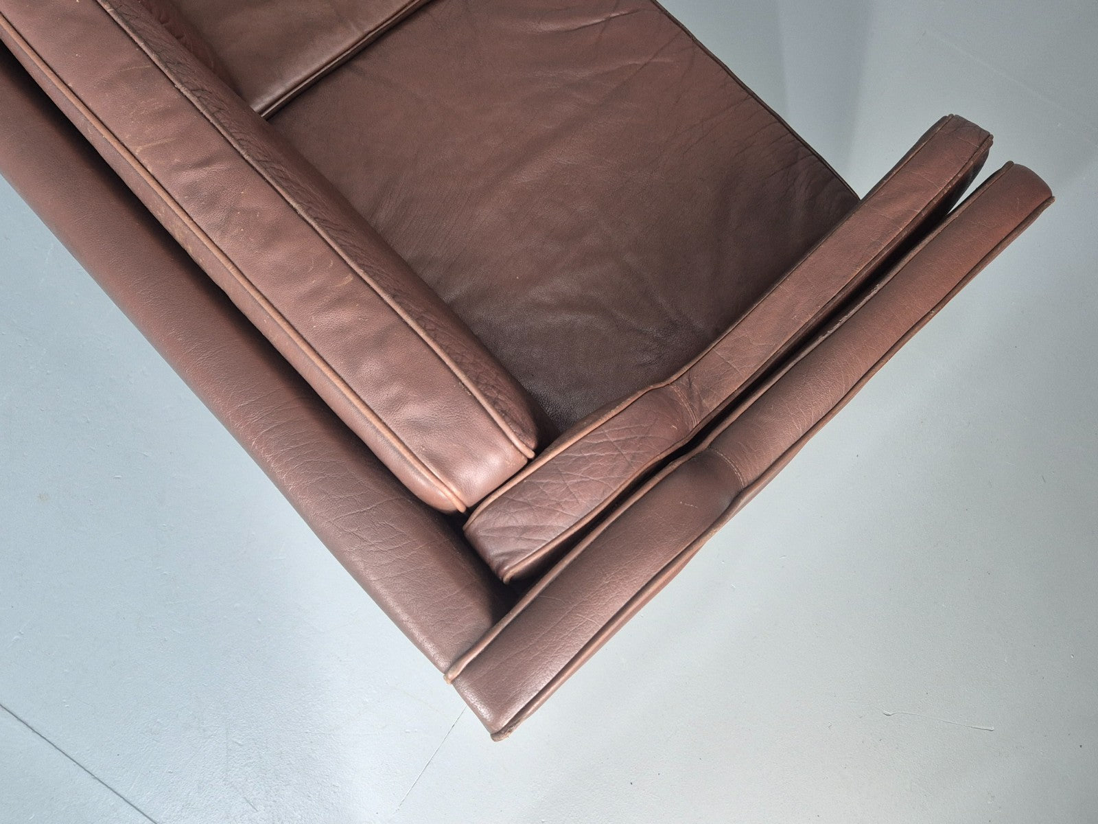 3 Seater Leather Sofa Vintage Mid Century Mogensen Shape 1970 Retro EB11356 M3SS17