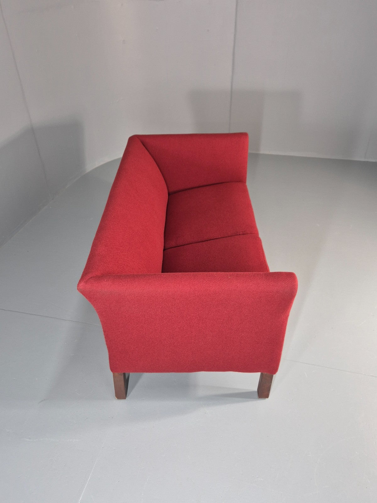 Vintage Danish Two Seater Sofa Mid Century Modern Retro Red Wool EB11363 M2SS12