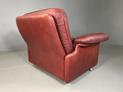 Vintage Danish Lounge Chair Cognac Leather Skippers MCM Retro EB6956 MNOR - UKDK FURNITURE