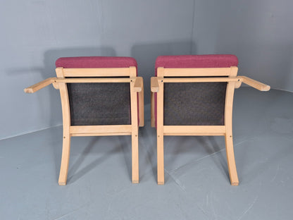 2 Stouby Bentwood Lounge Chairs Mauve Wool 1980s Retro MCM EB11349 MBEN14