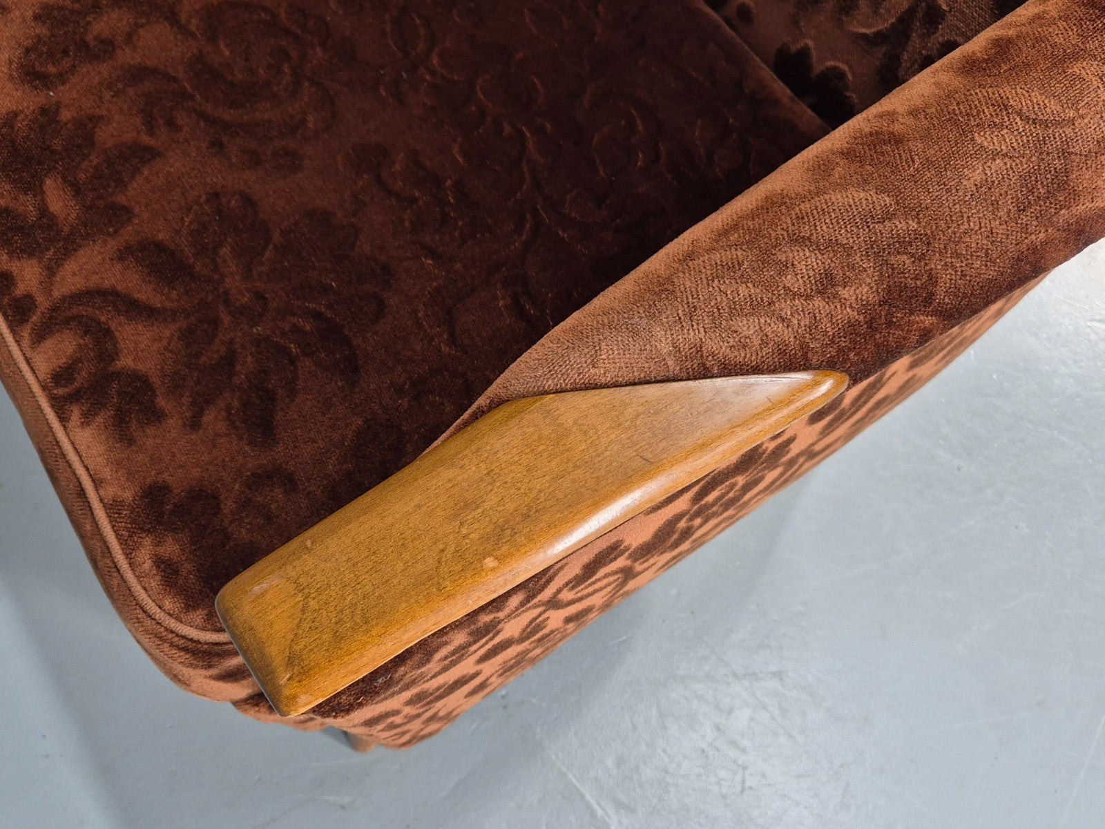 Vintage Three Seater Sofa Lani Sweden 1960s Retro Brown Floral MCM EB11080 M3SS20