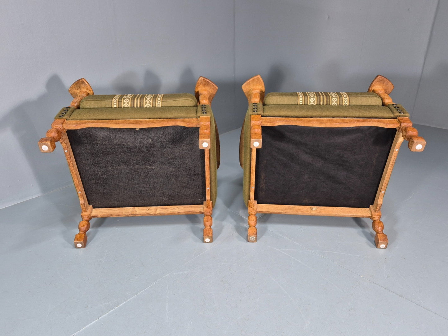 2 Kjaernulf Lounge Chairs Retro 1970s Green Light Oak Retro EB10750 VCLO11