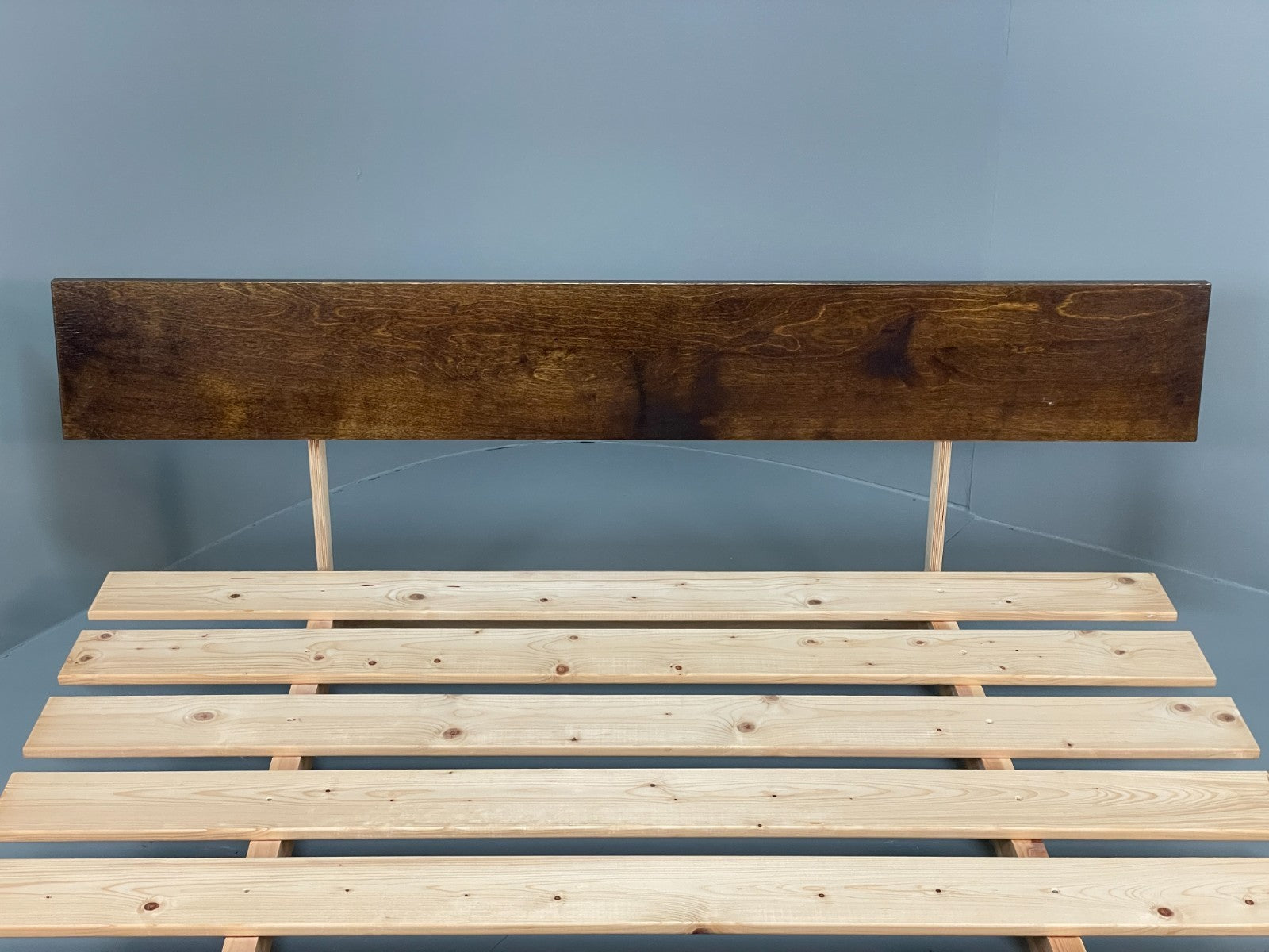 King Size Bed Frame With Plywood Headboard Minimalist Style EB10948 MWOO2