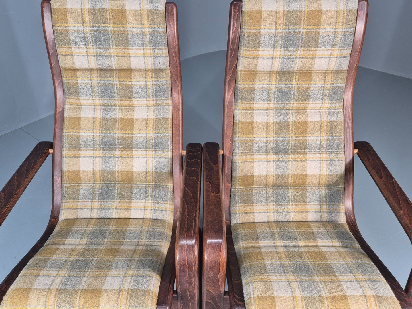 2 Mid Century Lounge Chairs New Upholstery 1970s Retro Danish  EB10325 MBEN14