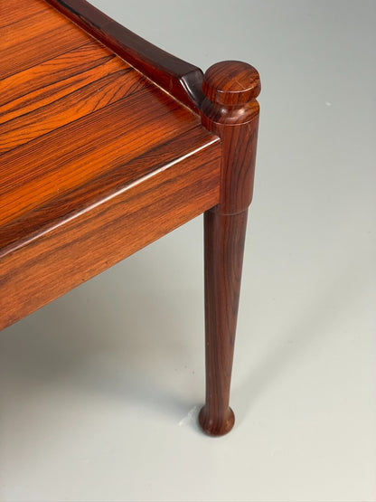 Vintage Danish Side Table - 1960s Mid Century Dark Wood EB10834 MWOO4