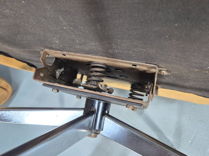 Mid Century Swivel Chair and Footstool Mustard Vinyl Vintage Retro  EB10693 MNOR13