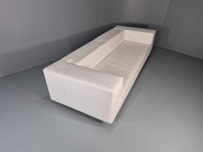 Frighetto Four Seater Settee White Leather Modern Design  EB10626 M4SS10