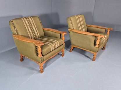 2 Kjaernulf Lounge Chairs Retro 1970s Green Light Oak Retro EB10750 VCLO8