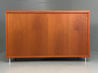 Vintage Cherry Chest Of Drawers Aluminium Details 1980s Design EB9809 MWOO - UKDK FURNITURE