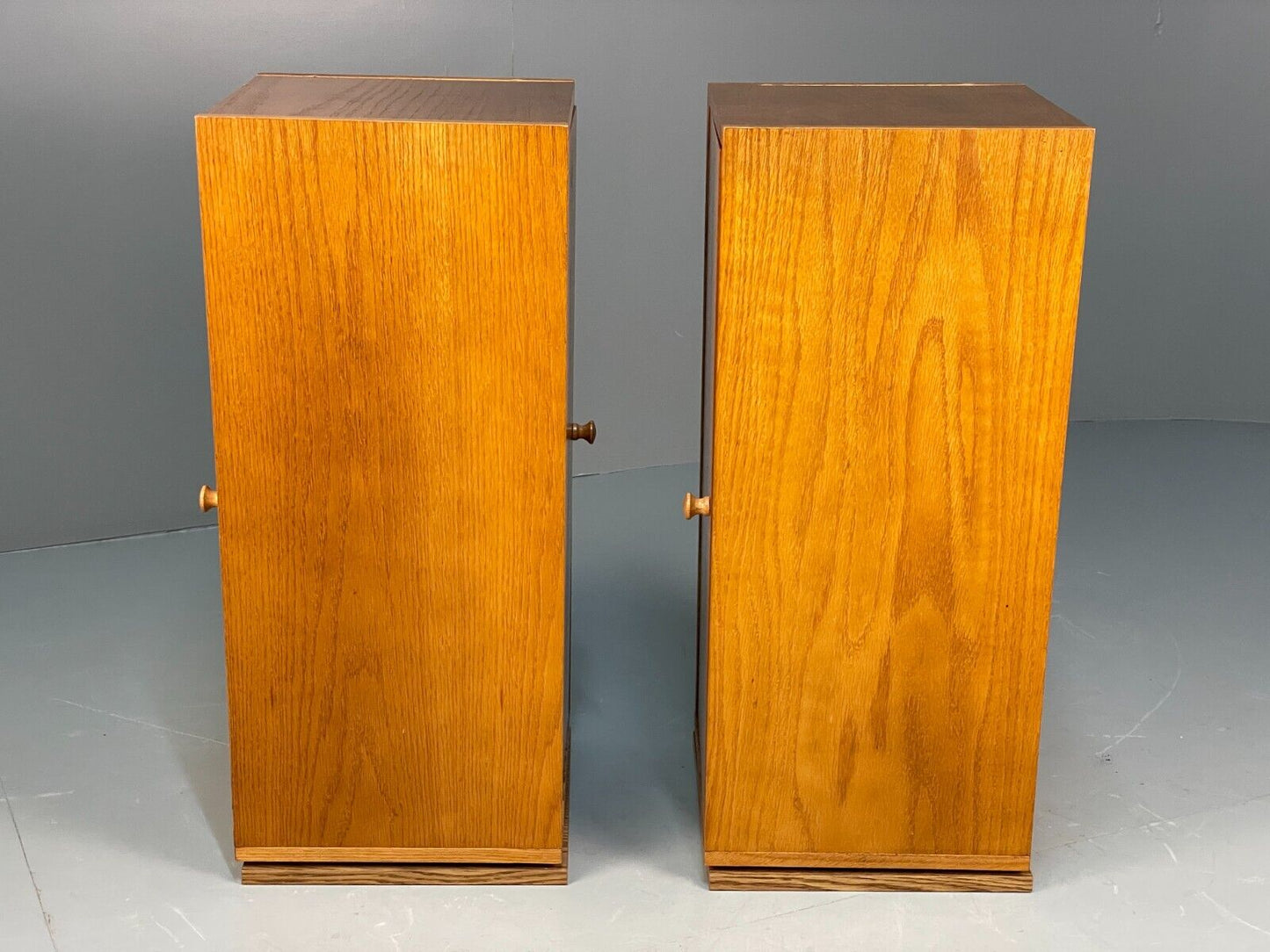 Pair Of Vintage Oak And Melamine Rotating Bedside Units EB8671 MWOO - UKDK FURNITURE
