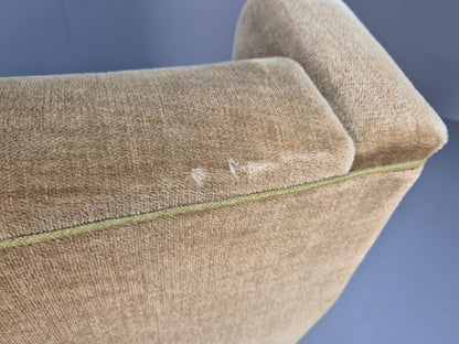 2 High and Low Back Danish Midcentury Chairs Green Velour Tassels EB8968 MNOR - UKDK FURNITURE
