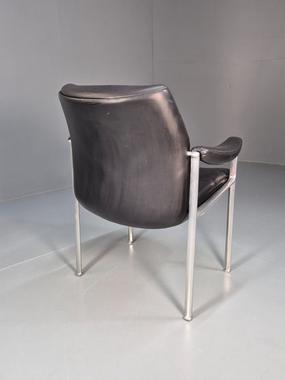 Roder Sohne Leather and Aluminium Boardroom Chair 1960s Retro MCM EB10616 MNOR9
