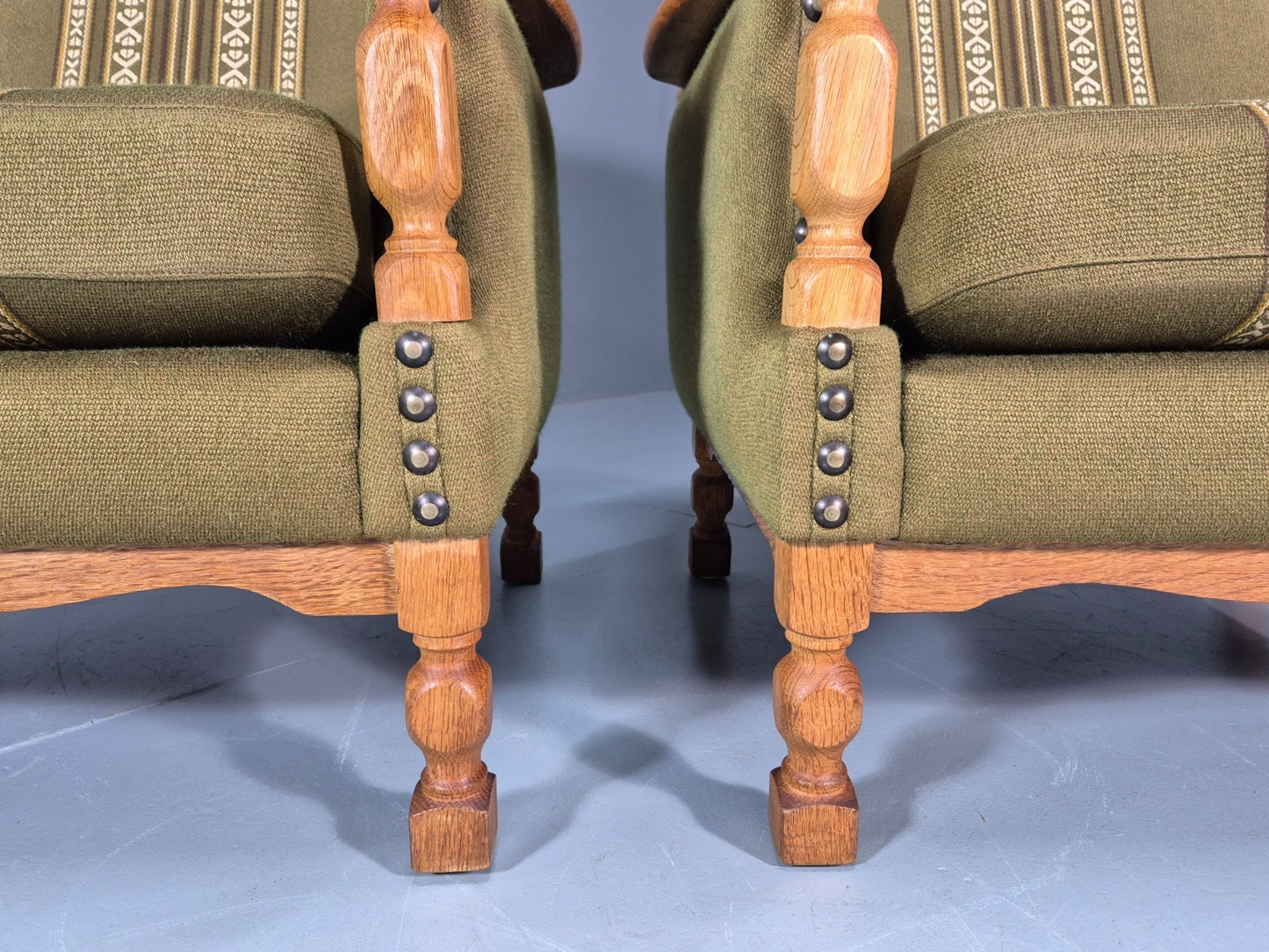 2 Kjaernulf Lounge Chairs Retro 1970s Green Light Oak Retro EB10750 VCLO5