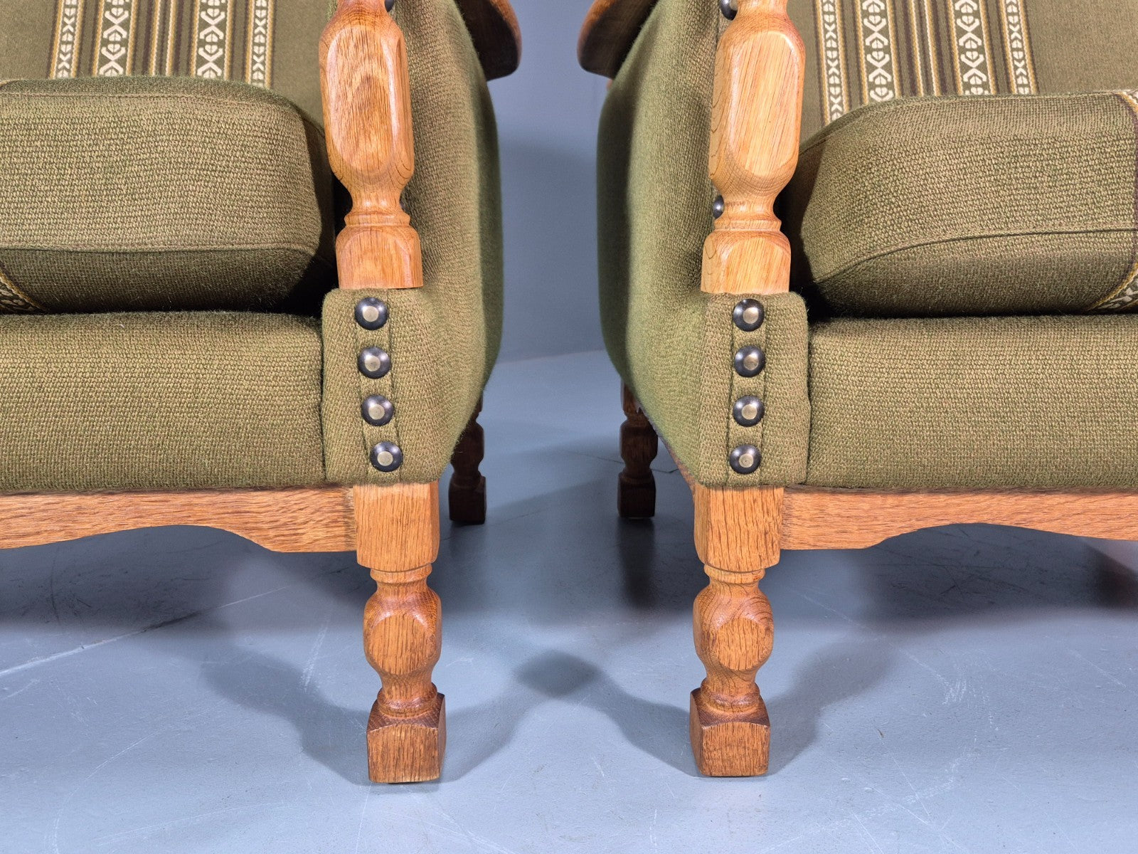 2 Kjaernulf Lounge Chairs Retro 1970s Green Light Oak Retro EB10750 VCLO5