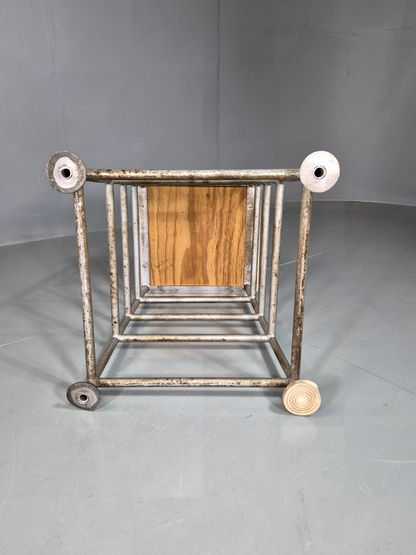 Vintage Gym High Stool Steel and Suede Pommel Mid 20th C EB7377 MFOO11